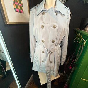 Calvin Klein Powder Blue Trench Coat | Size M